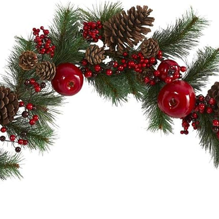 Nearly Natural 6ft. Apple, Berries and Pinecone Artificial Garland