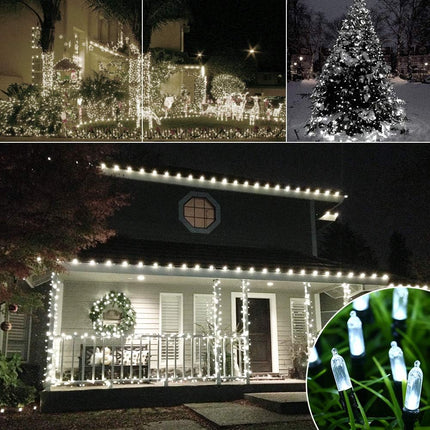 LYHOPE Battery Christmas Lights, 33ft 100 LED Christmas Lights Waterproof 8 Modes Battery Operated String Lights for Outdoor & Indoor, Xmas Tree, Wreaths, Holiday Decoration (Cool White)