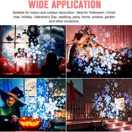 Christmas Snowflake Projector Lights,Outdoor Christmas Snowfall Light,Holiday Lights Projector,Waterproof White Snow Landscape Decorative Lighting for Halloween Xmas Wedding Party