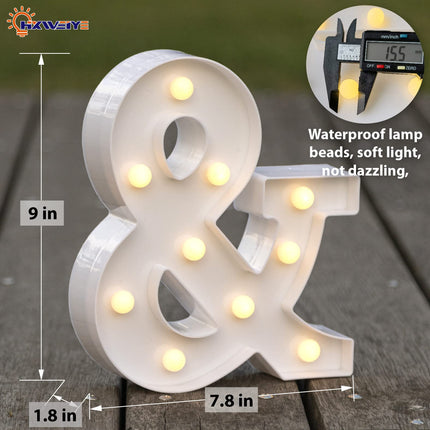 HXWEIYE Light Up Letters LED Marquee Letters Lights Sign 26 Alphabet and 10 Number Big Lights Letter for Party Birthday Bar Battery Powered Christmas Decor Letter Lights (Warm White &)