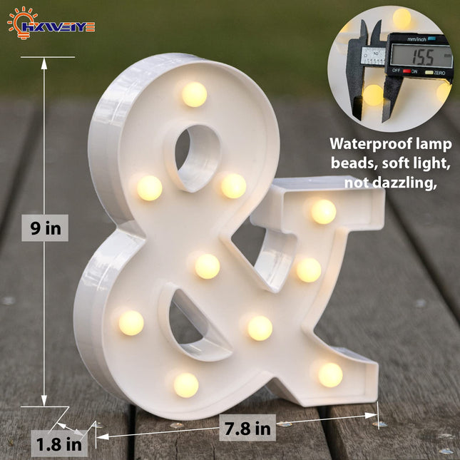 HXWEIYE Light Up Letters LED Marquee Letters Lights Sign 26 Alphabet and 10 Number Big Lights Letter for Party Birthday Bar Battery Powered Christmas Decor Letter Lights (Warm White &)