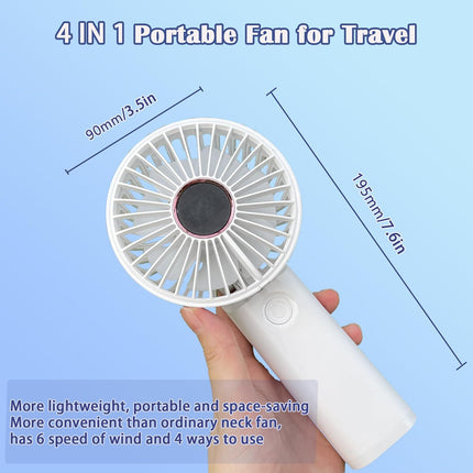 5600Mah] Hand Held Fan, Portable Fan Folding Handheld Fan For Travel, Personal Fan Battery Powered Rechargeable With Phone Charge