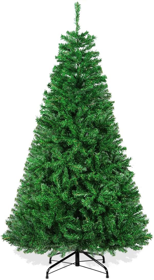 Christmas Tree, 7 FT Artificial Christmas Tree, Xmas Pine Tree with Solid Foldable Metal Stand Perfect for Indoor and Outdoor Holiaday Decoration, Green