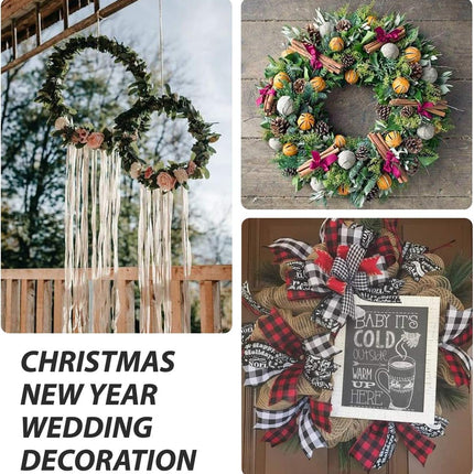 8 Pack Wire Wreath Frame 8 Inch Metal Wreath Form Wreath Ring for Crafts DIY Front Door Wreaths Christmas Year Wreaths Valentines Wedding Garden Home Party Decoration with 38 Yard Paddle Wire