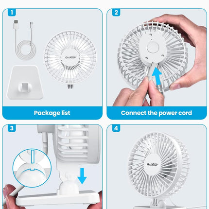 Gaiatop Usb Desk Fan, Small But Powerful, Portable Quiet 3 Speeds Wind Desktop Personal Fan, Adjustment Mini Fan Table Fan