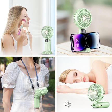 Portable Handheld Fan Rechargeable, Mini Hand Held Personal Fan 4000Mah Battery Operated Desk Fan With Base, Led Display,5 Speeds
