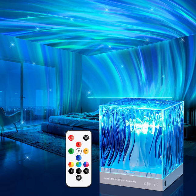 Mubarek Northern Lights Projector Ceiling Projector, 18 Colors Lighting Galaxy Projector Mood Lighting,Remote Room Projector Lights for Bedroom Lighting,Ambient Lighting Room Decor for Teen Girl s