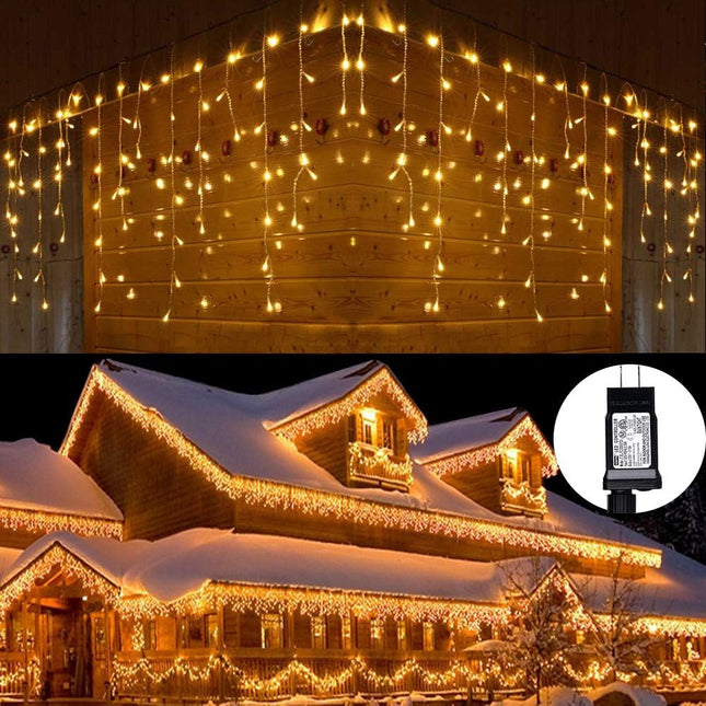 Toodour 35.4ft 432 LED String Lights with 72 Drops, Twinkle Fairy Lights for Xmas, Parties, Holidays - Warm White
