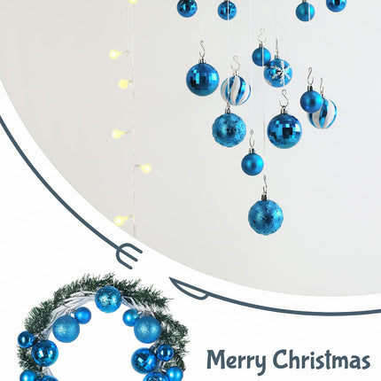 Christmas Ball Ornaments Set, 145 Pcs, with Tree Topper and Shatterproof Decorations (Blue)