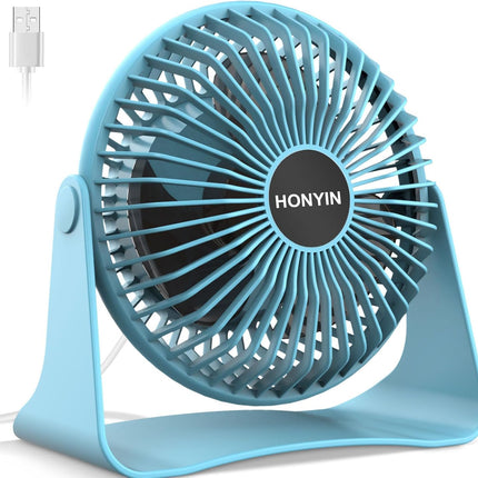 Honyin Small Usb Desk Fan, 3 Speeds Desktop Table Cooling Fan, 360° Rotatable, Strong Wind, Quiet Personal Little Fan Powered