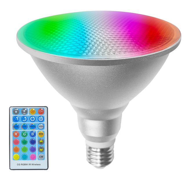 Flood Light Bulbs with Remote Timing Function,Outdoor E26 30W Par38 LED Bulb Color Changing,Garden Landscape Lamps for Christmas Halloween Party Decoration