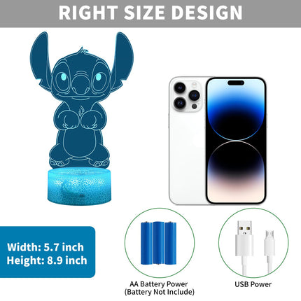 Stitch Night Lights, Stitch s Children's Room Decoration, Christmas s, Children's Day 3D LED Intelligent Remote Control Stitch Light Stitch Stuff lilo and Stitch s