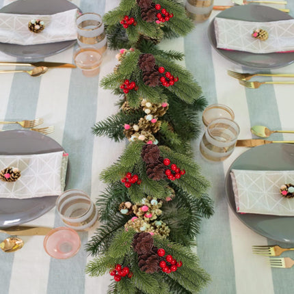 4pcs Artificial Christmas Picks Pine Branches Picks Spray with Red Berry Stem Pine Cones for Crafts Christmas Floral Arrangement Christmas Tree Ornaments Winter Holiday Season Decor