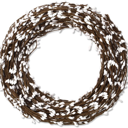 WILLBOND 213 Feet Ply Pip Berry Garland for Christmas Winter Indoor Outdoor Decor Head Wreaths Wedding Crowns (White, 100 Packs)