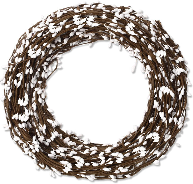 WILLBOND 213 Feet Ply Pip Berry Garland for Christmas Winter Indoor Outdoor Decor Head Wreaths Wedding Crowns (White, 100 Packs)