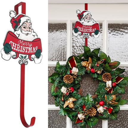 All Chic Christmas Wreath Hangers for Front Door with Christmas Santa Hanger Hook for Christmas Decor Over The Door Wreath Hanger Front Door
