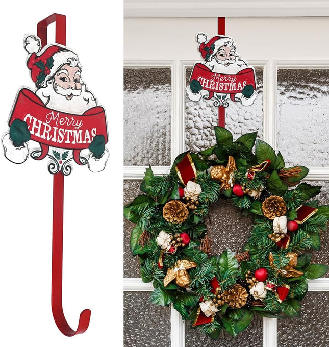 All Chic Christmas Wreath Hangers for Front Door with Christmas Santa Hanger Hook for Christmas Decor Over The Door Wreath Hanger Front Door