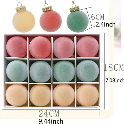 12Pcs Velvet Christmas Balls Christmas Tree Decorations, Velvet Ornaments for Christmas Tree, Velvet Christmas Ornaments Balls, 2.4 Inch Velvet Christmas Ornaments (H)