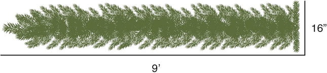 Vickerman 9' Snow Ridge Artificial Christmas Garland - Pure White LED Lights - Faux Snowy Christmas Garland - Flocked Garland - Indoor Seasonal Home Decor