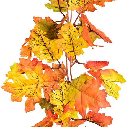 DearHouse 2 Pack Fall Garland Maple Leaf, 5.9Ft/Piece Hanging Vine Garland Artificial Autumn Garland Thanksgiving Decor for Home Wedding Fireplace Party Christmas (Yellow)
