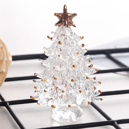 4PCS Crystal Christmas Tree Figurines Home Decor, Glass Christmas Tree Figurine, Christmas Tree Statues Decor for Bedroom, Collector's Item for Christmas Tree Lovers
