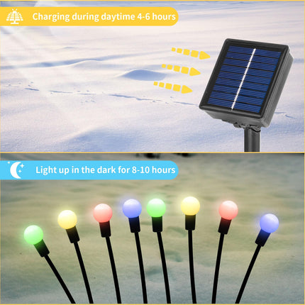 Set of 4 Solar Christmas Decorations, 8 Modes Solar Swaying Garden Lights, Solar Landscape Pathway Stake Lights, Outdoor Solar Christmas Lights Decor, d Base on Solar Firefly Light
