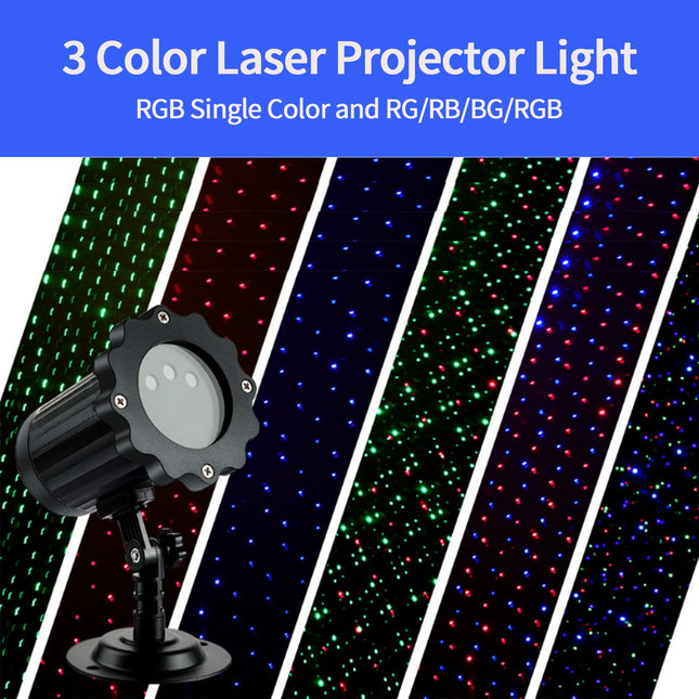 Christmas Laser Light Projector,3 Color RGB Projector Light Outdoor,with RF Remote & Timer,Waterproof Holiday Projector for Home,Party,Garden Decor