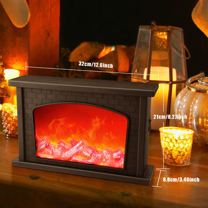 Fireplace Lights, IMAGE Fireplace Lantern LED Flame USB/Battery Powered, Flameless Fire Light for home Decor, Christmas Ornaments