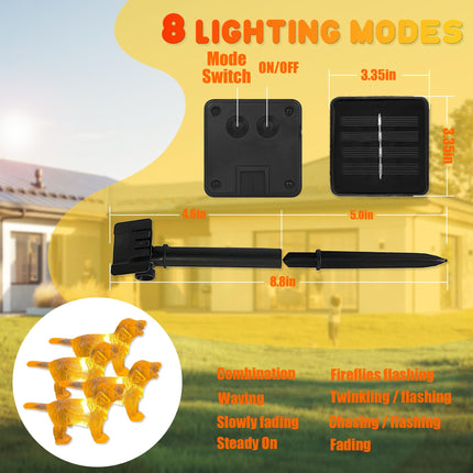 Solar String Lights Labrador Outdoor Waterproof Decorative Lights Dog Fairy Solar Lights for Outside Garden Décor Balcony Patio Thanksgiving Christmas Fairy Lights 40LED 14ft
