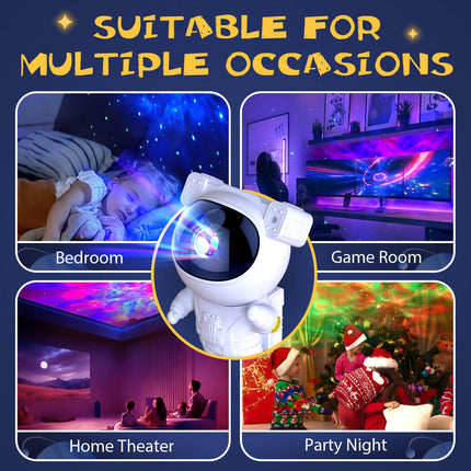 Astronaut Galaxy Projector Light - Robot Projector with Timer and Remote, Night Light for Kids Room Decor, Christmas, Birthdays, Valentine's Day
