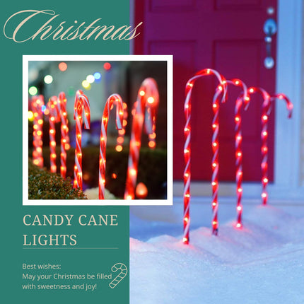 24-Pack d Solar Christmas Candy Cane Lights, Solar Pathway Lights Waterproof, Christmas Decorations Outdoor with 8 Modes for Party Patio Garden Lawn Yard Decor