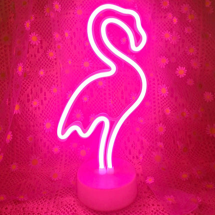 Neon Flamingo Light Flamingo Lamp Neon Sign Lights, Christmas Pink Flamingo s for Kids Girls and Women, USB/Battery Powered Light up Flamingo Led Night Light Room Desk Decor Art Stuff