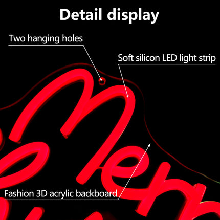 Merry Christmas Neon Sign for Wall Decor, Christmas Tree LED Sign, Christmas Room Decor LED Neon Light with Dimmer, Perfect for Home, Bedroom, Party Decor