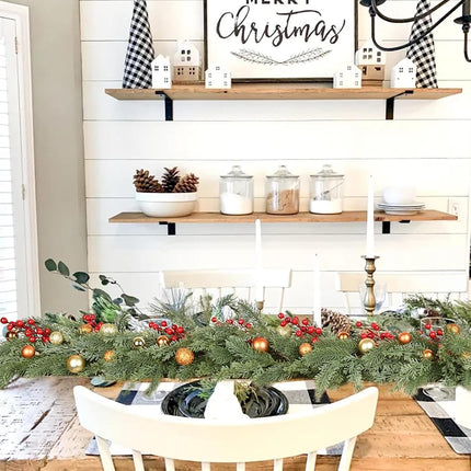 Lvydec 6ft Christmas Pine Garland Decoration,Christmas Greenery Garland Realistic Pine Garland Cypress Garland for Holiday Mantel Fireplace Table Centerpiece