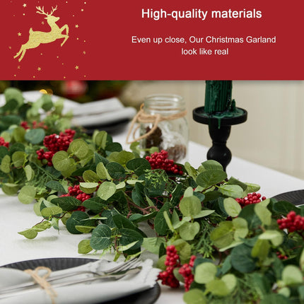 6.3FT Christmas Garland, Anna's Whimsy Seasonal Artificial Pine Cypress Garland Greenery Garland, Christmas Decorations Holiday Indoor Outdoor Christmas Decor Winter Garland