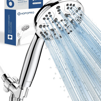 6Mode High Pressure Handheld Shower Head Set, Consumer Reports Recommended Hopopro High Flow Hand Held Showerhead With 59 Inch