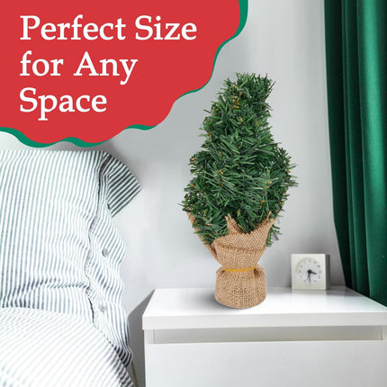 Mini Christmas Tree Tabletop Decoration PVC Cloth Xmas Party Ornament Desk Tree Home Holiday Party Decor(30cm)
