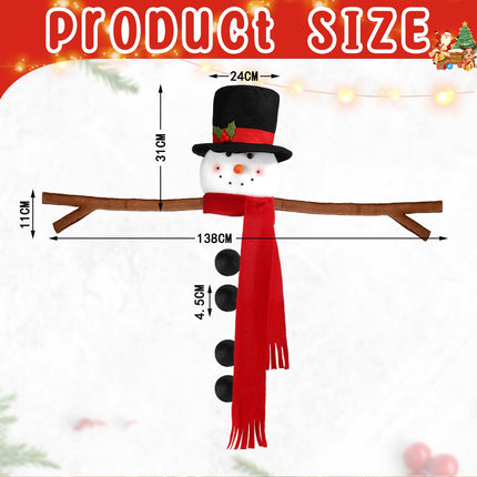 Syhood Christmas Tree Topper Large Holiday Funny Plush Stuffed Hanging Ornaments with Arms, Legs, Belt, Scarf for Christmas Tree Decorations Wine Bottle Curtain Xmas Home Decor (Snowman)