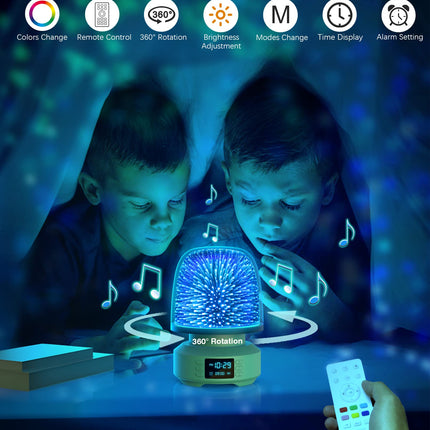 Night Light Bluetooth Speaker Alarm Clock Bedroom Bedside Table Lamp 360 Rotation 7 Color Changing LED Dimmable Nightlight,Cool Birthday Christmas for 13 14 15 16 17 18 Year Old Teens Boys Girls