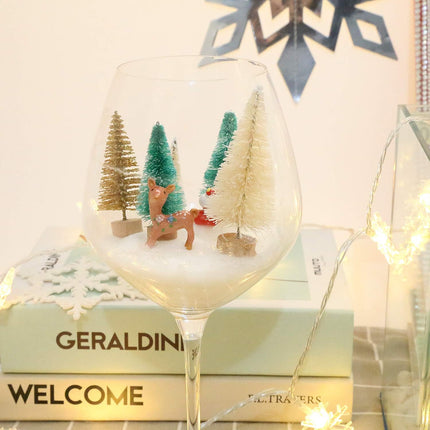 30 Pieces Miniature Sisal Frosted Christmas Trees Bottle Brush Mini Trees Plastic Tabletop Trees Ornaments for Christmas Room Decor Home Table Top Decoration and Crafts