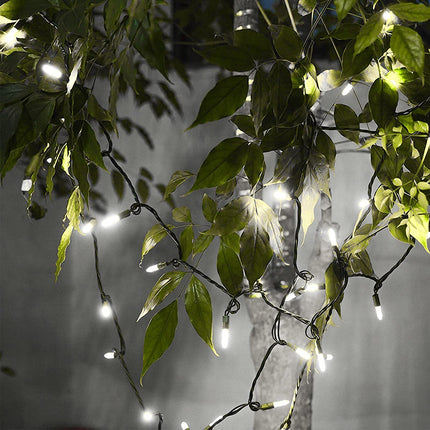 150 LED Cool White Christmas String Lights, 50 FT Green Wire, UL Connectable, Xmas Lights Outdoor or Indoor (Cool White)