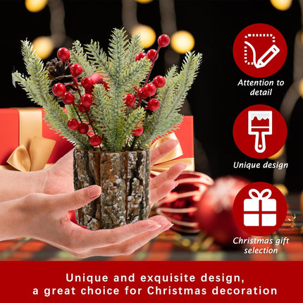 MYUPDALIN Small Christmas Tree, Tabletop Mini Christmas Tree Decorations, Artificial Christmas Decorations, Holiday Decorations for Home Christmas and Party Decorations