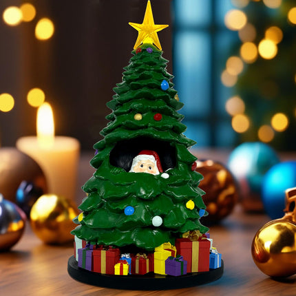EVOLUX Christmas Tree with Star for Chritsmas Decor, Christmas Table Decorations Centerpieces Mini Xmas Tree with Light Santa Claus Ornaments Tabletop Decor