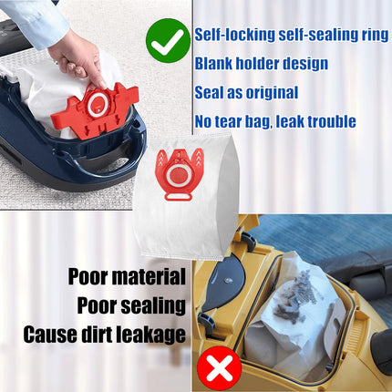 18 Pack Airclean 3D Fjm Vacuum Cleaner Bags For Miele Fjm Compact C1 Vacuum Bags Complete C1,C2 C3 S241 S290 S300I S400 S4 S6 S2 S5 S8 Vacuum Cleaner With 5 Motor Protection Filters,5 Airclean Filter