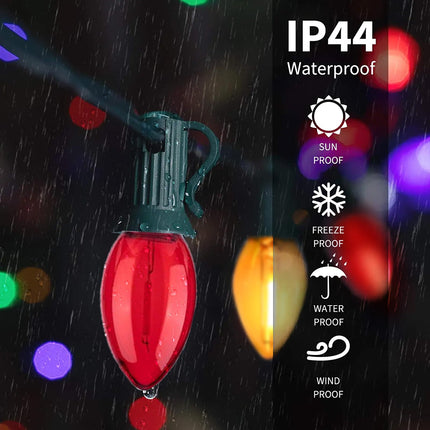 25 Pack Multicolor C9 LED Christmas Replacement Bulbs, C9 Old Christmas String Light Bulbs for Outdoor String Lights, E17 Base LED Night Light Bulb, 0.6W Dimmable LED Bulb