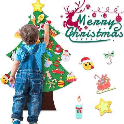 Felt Christmas Tree - 3.5 FT Wall Felt Christmas Tree for Kids with 40 Pcs Ornaments, DIY Xmas s for Christmas Decorations