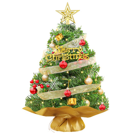 FOTSHARER Mini Christmas Tree Green 2FT Christmas Tree Artificial Small Xmas Tree with Ornaments Table Top Christmas Tree for DIY Little Christmas Tree for Table Holiday Tabletop Tree for Desk Office