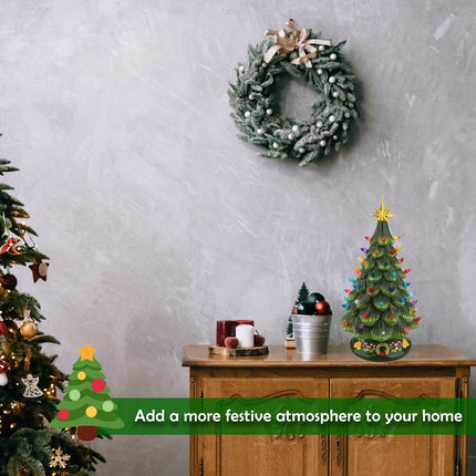 Ceramic Christmas Tree Replacement Light Bulbs Set, 150Pcs Multicolor Ceramic Christmas Tree Replacement Bulbs Medium Twist Light Ornaments and 3Pcs Topper Stars for Ceramic Christmas Tree