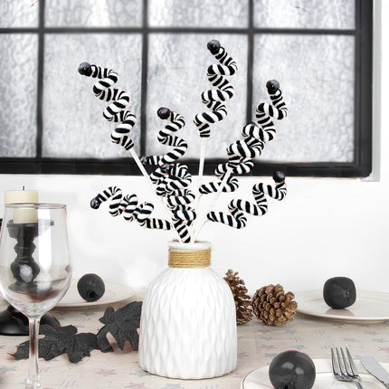 Black and White Grinchs Christmas Decorations, 17 Inch Large Ornaments for Christmas Tree Picks, 4 Pcs Nightmare Before Christmas, Big Tree Topper Filler, Xmas Candy Cane Halloween Picks