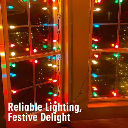 C7 Red Replacement Bulbs 6 Pack, 1W Small Red C7 LED Christmas Light Bulbs, E12 Candelabra Base, Non-Dimmable, Red Night Light Bulb for Outdoor Xmas String Lights Window